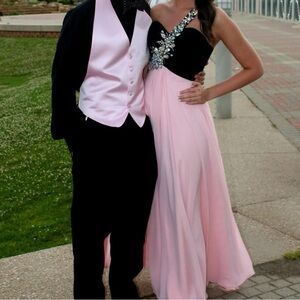 Pink and black formal dress size 6 for prom or balls